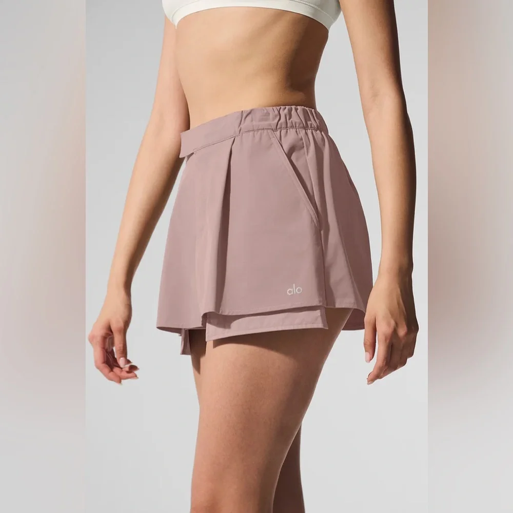 Alo Yoga Flip It Mini Skort Taupe XS